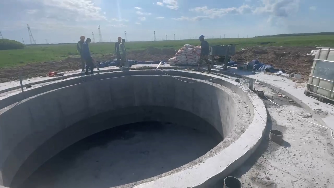 林甸风电项目，应用我公司风机风电灌浆料，进行风电混塔灌浆